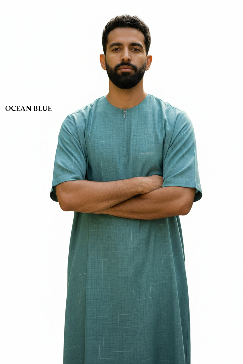 Printed half sleeve thobe