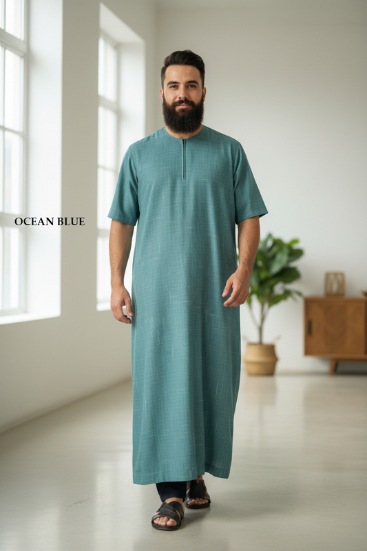 Printed half sleeve thobe