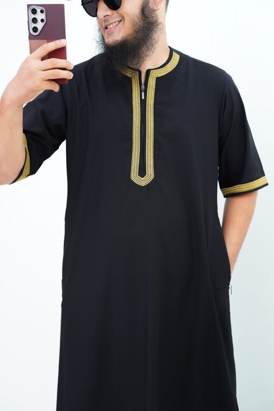 Moroccan Thobe (Black)